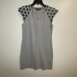 Tommy Hilfiger Pique Eyelet Sleeve Knit Dress Women S Grey